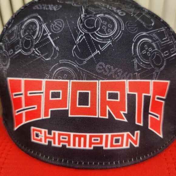 ESports Champion ESX360 Pro Series Hat Cap Snapback Black Red Gaming Games Sport - Picture 3 of 10